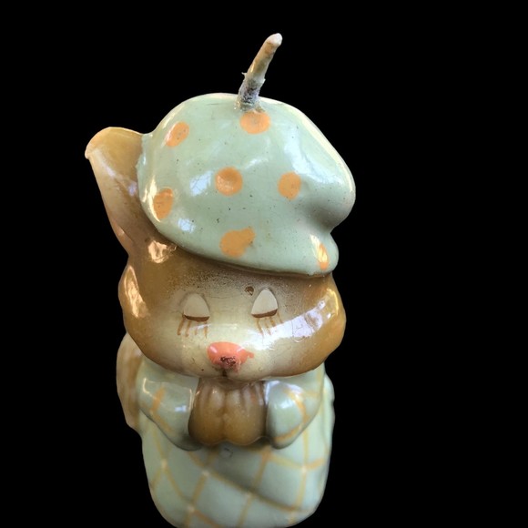 Vintage Feline Feelins Bedtime Prayers Kitty Cat Candle, Cake Topper - Picture 3 of 9